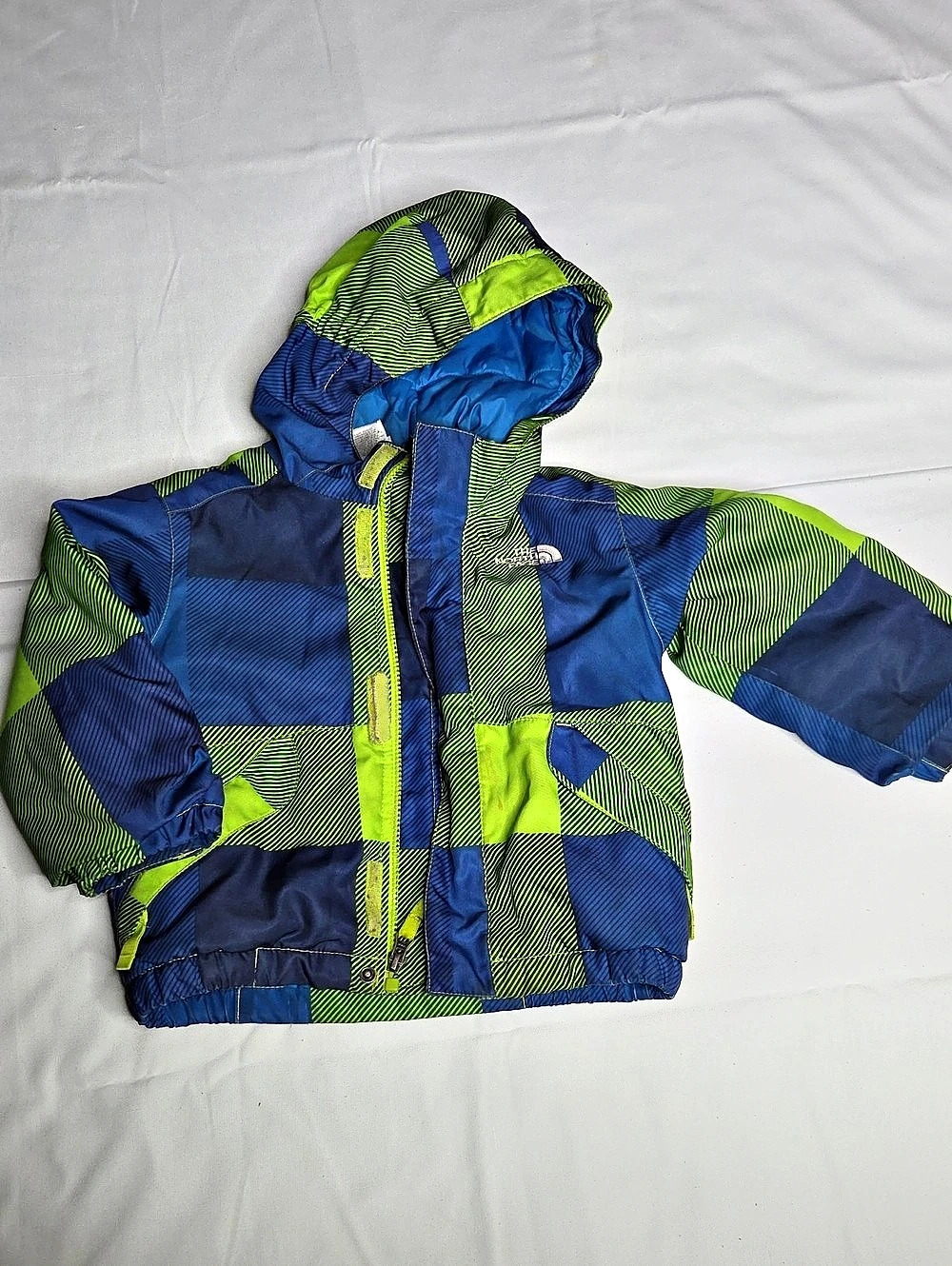 The North Face | Kids Color Block Hooded Jacket Blue & Green